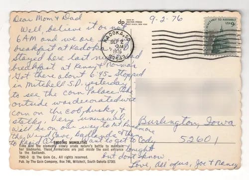 Eroding Monoliths Badlands National Park South Dakota Color Postcard Posted 1976 - Picture 2 of 2