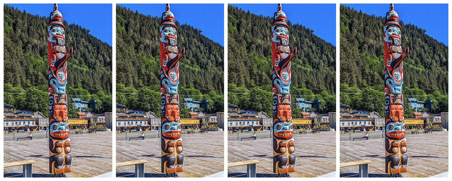 Four totem poles