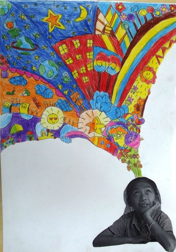 year 5 imagination portrait (inspired by portraits on pinterest)