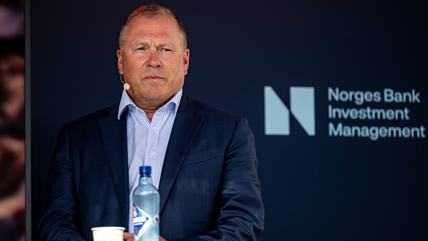 Nicolai Tangen, chief executive officer of Norges Bank Investment Management, at the Arendalsuka conference in Arendal, Norway, on Wednesday, Aug. 13, 2025. Norway's central bank is poised to keep its key interest rate steady this week to counter sticky inflation after officials surprised with their first post-pandemic cut in June. Photographer: Carina Johansen/Bloomberg via Getty Images Nicolai Tangen, chief executive officer of Norges Bank Investment Management, at the Arendalsuka conference in Arendal, Norway, on Wednesday, Aug. 13, 2025. Norway's central bank is poised to keep its key interest rate steady this week to counter sticky inflation after officials surprised with their first post-pandemic cut in June. Photographer: Carina Johansen/Bloomberg via Getty Images