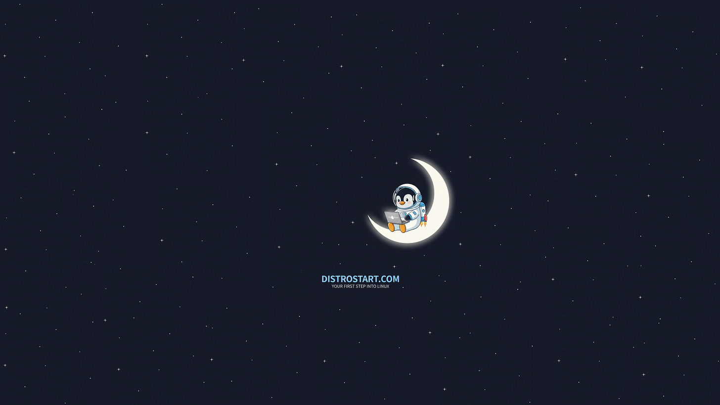 Wallpaper for Linux desktop. Space Tux wallpaper 2
