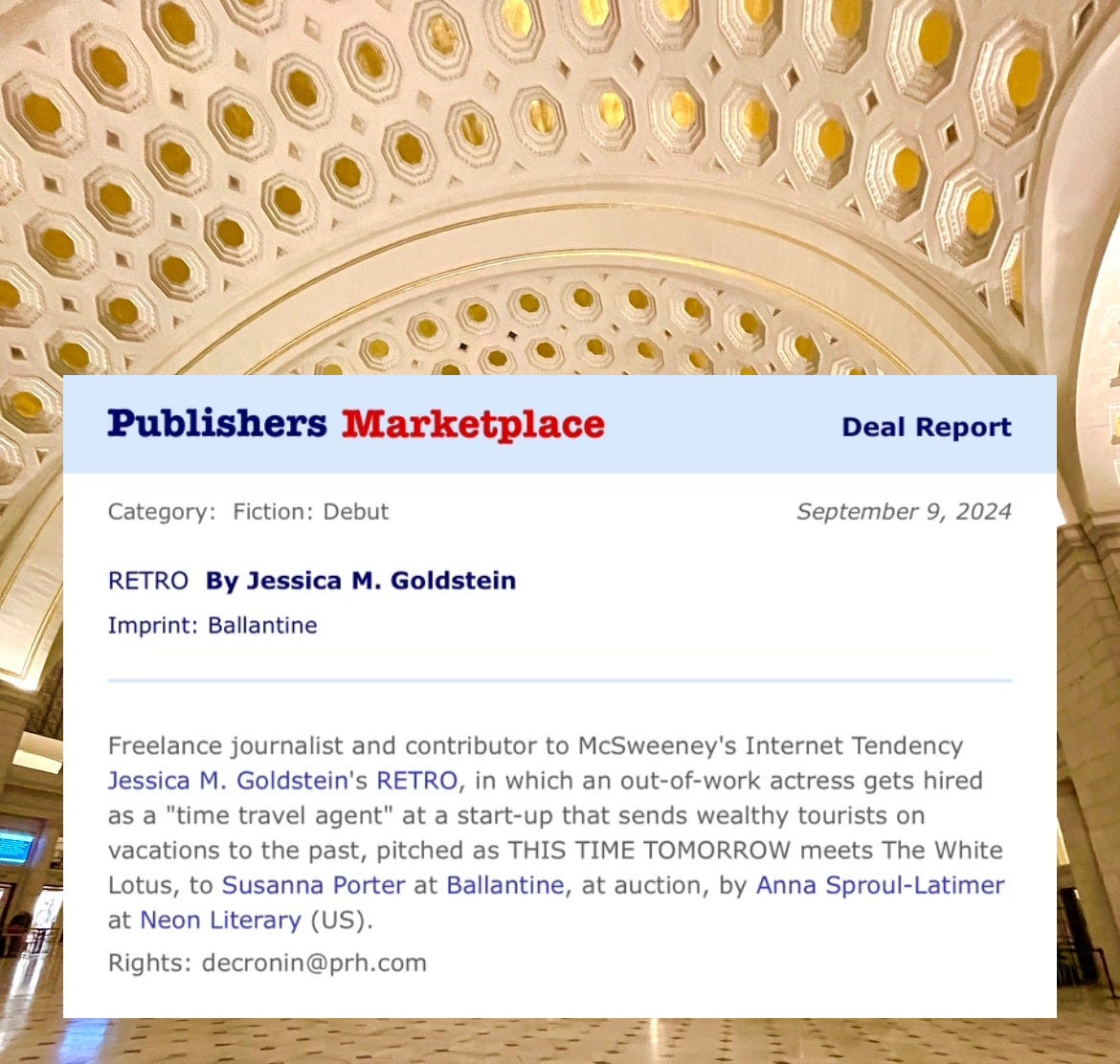 Publishers Marketplace announcement of RETRO's sale to Ballantine at Penguin Random House