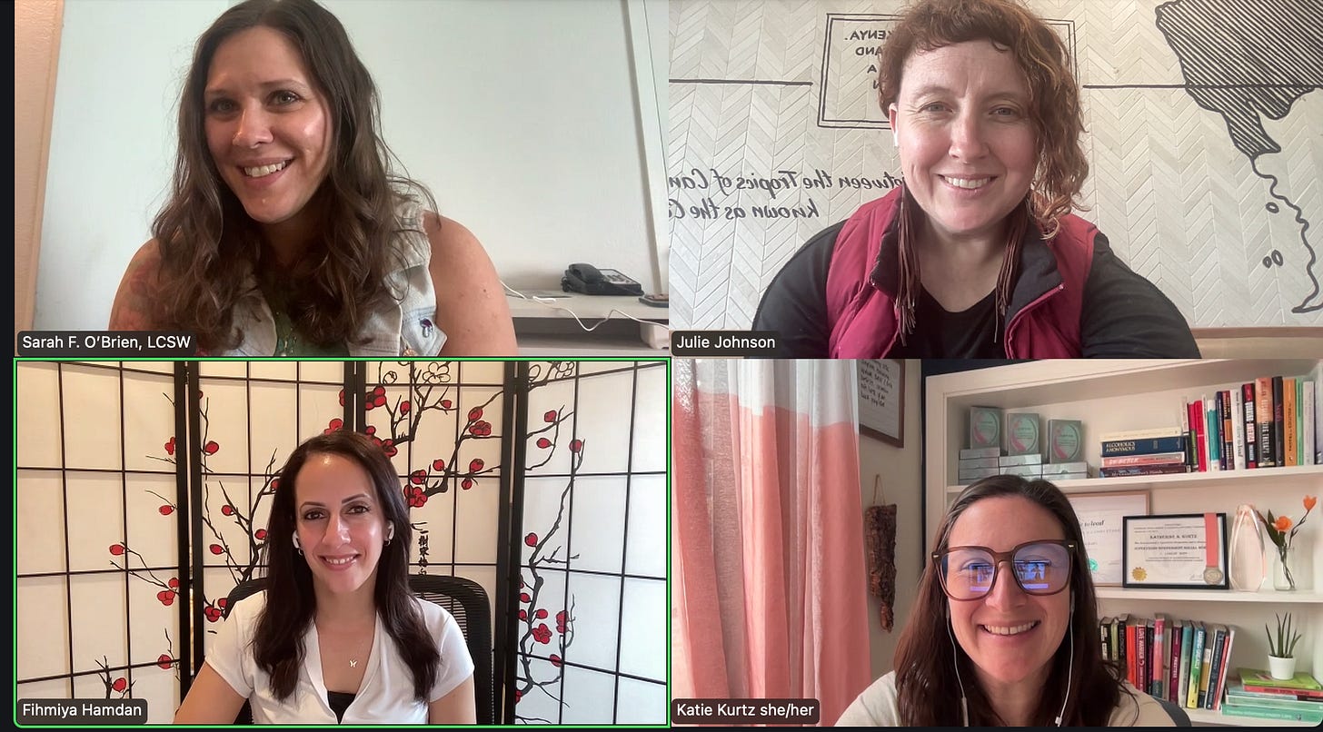 Julie, Katie and SArah on a Zoom call