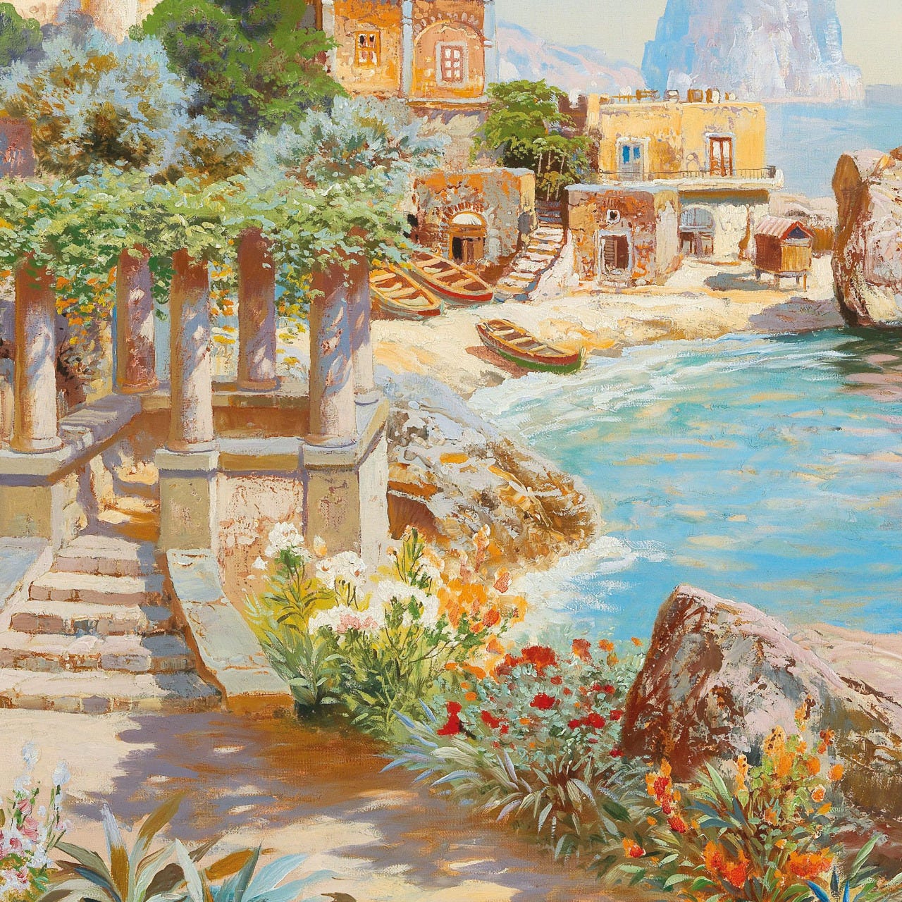 Semper Fidelis — Faraglioni, Capri (detail), c. 1905. Gottfried...