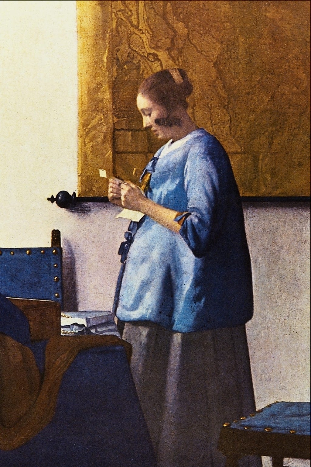 Vermeer woman in blue ultramarine Vermeer woman in blue ultramarine