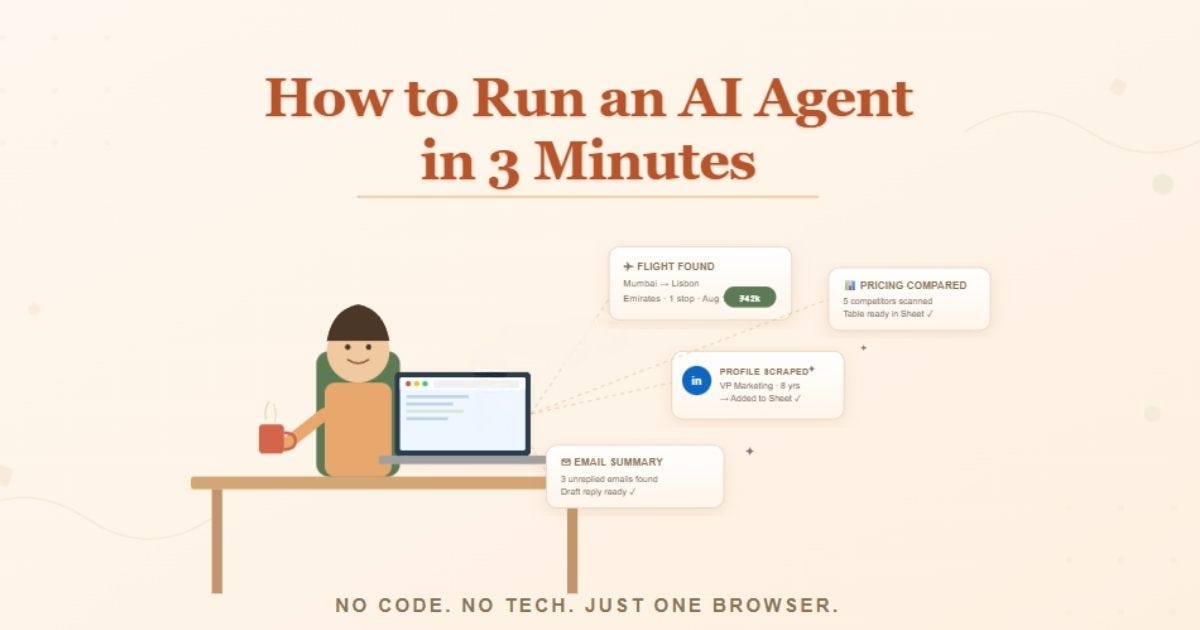 How to run an AI agent in 3 mins - by Ankur Jhaveri