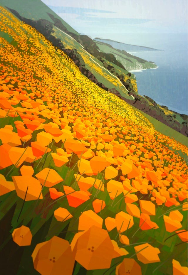 r/ArtPorn - California Poppies, Henry Wong, 2019 [2566 x 3758]
