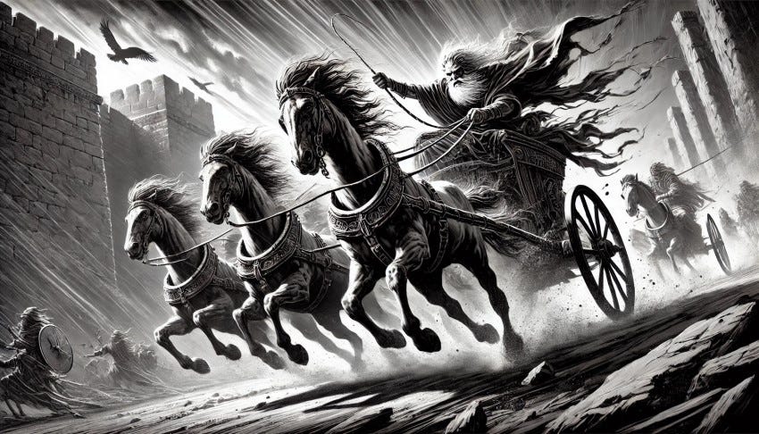 Jehu driving his chariot furiously Jehu driving his chariot furiously