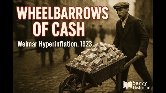 Wheelbarrows of Worthless Cash Germany's Hyperinflation Disaster - YouTube