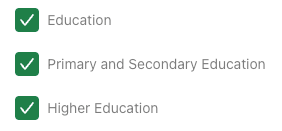 List of education industry options