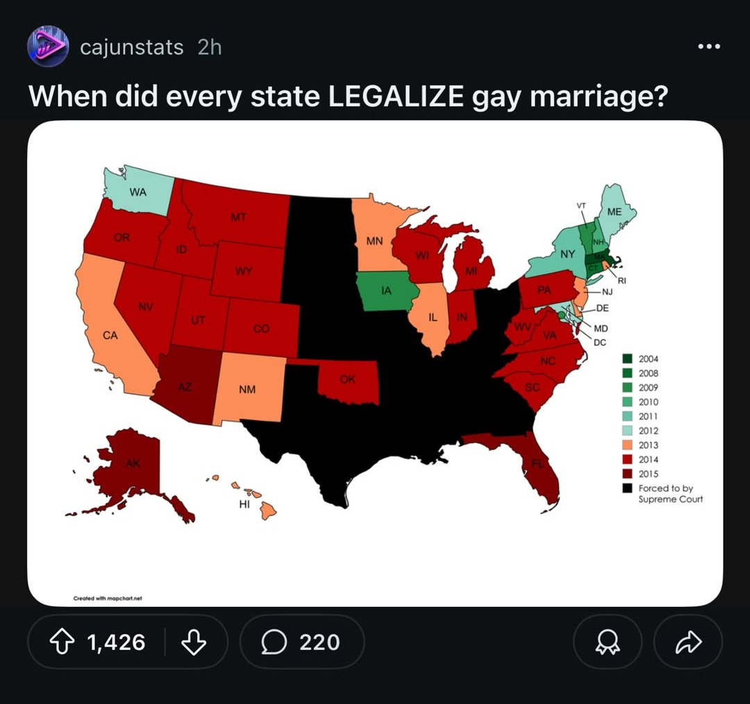 Map of When Each U.S. State Legalized Gay Marriage Map of When Each U.S. State Legalized Gay Marriage