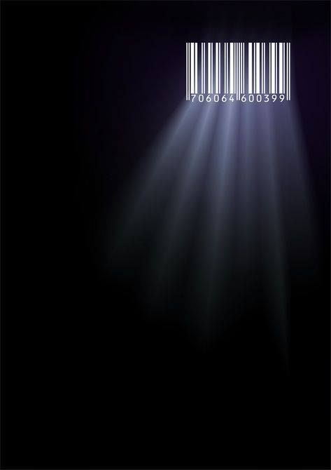 This may contain: the barcode is shining in the dark with light coming from it's end