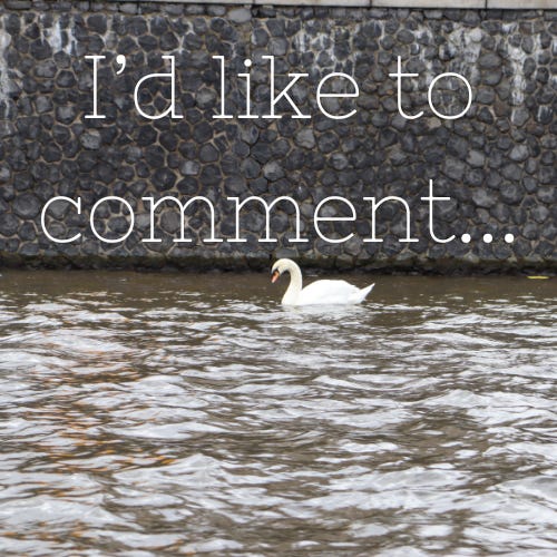 I'd like to comment...