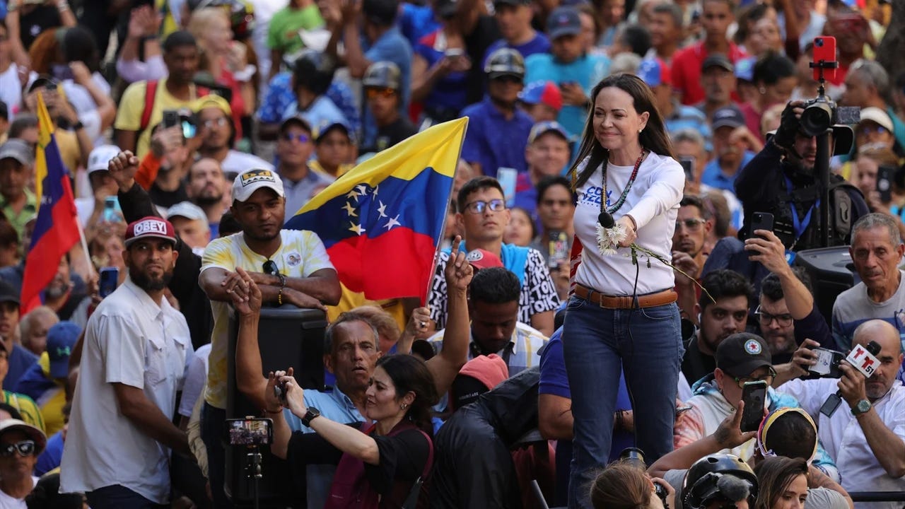 María Corina Machado, liberada tras ser detenida por el chavismo en Caracas