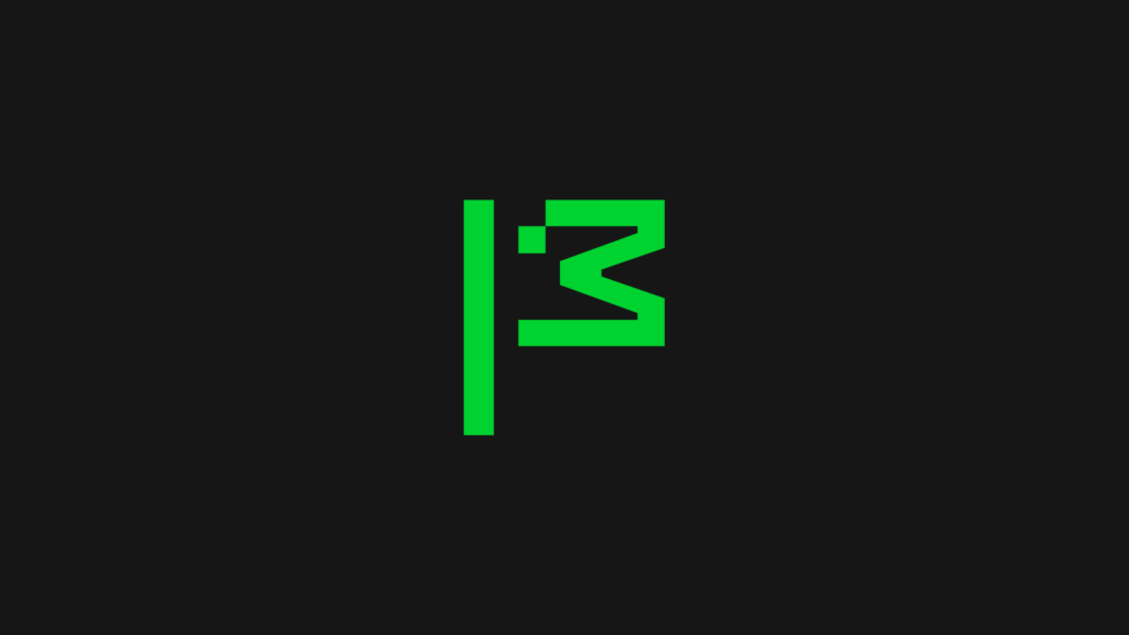 A stylized green flag on a black background, with the flag represented by a vertical line and a partial rectangle, and the "3" depicted with angular, geometric shapes. A stylized green flag on a black background, with the flag represented by a vertical line and a partial rectangle, and the "3" depicted with angular, geometric shapes.