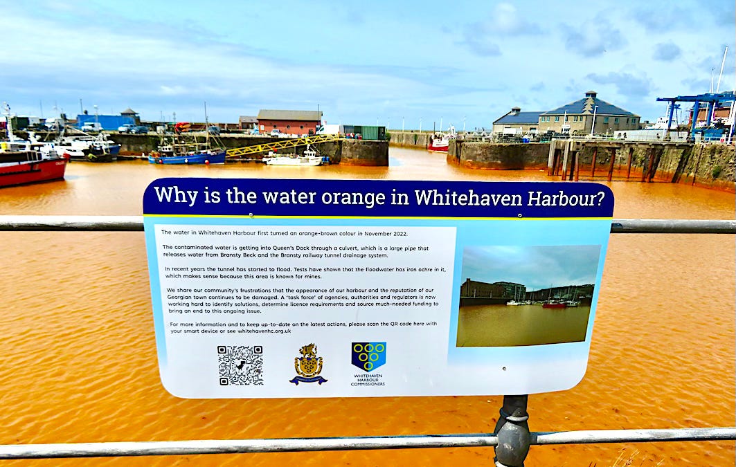 Hazardous? Acid Mine Drainage? Marine Life Polluted? Public Health Damage? Who Cares! Its Only Whitehaven which is Blessed by Sellafield's £££s (public money) including Edgy New Water Sports Centre.