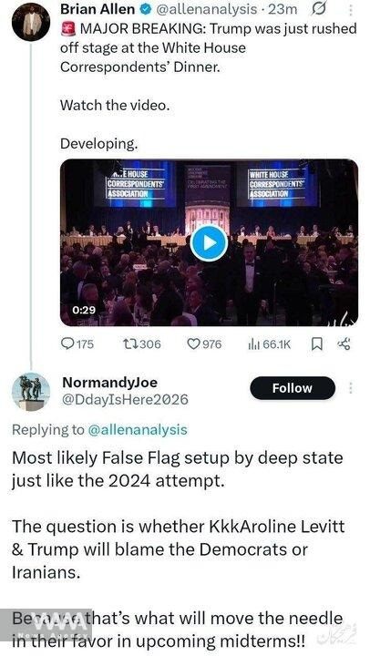  Shooting at the White House Correspondents’ Dinner. Social Media/ WANA News Agency