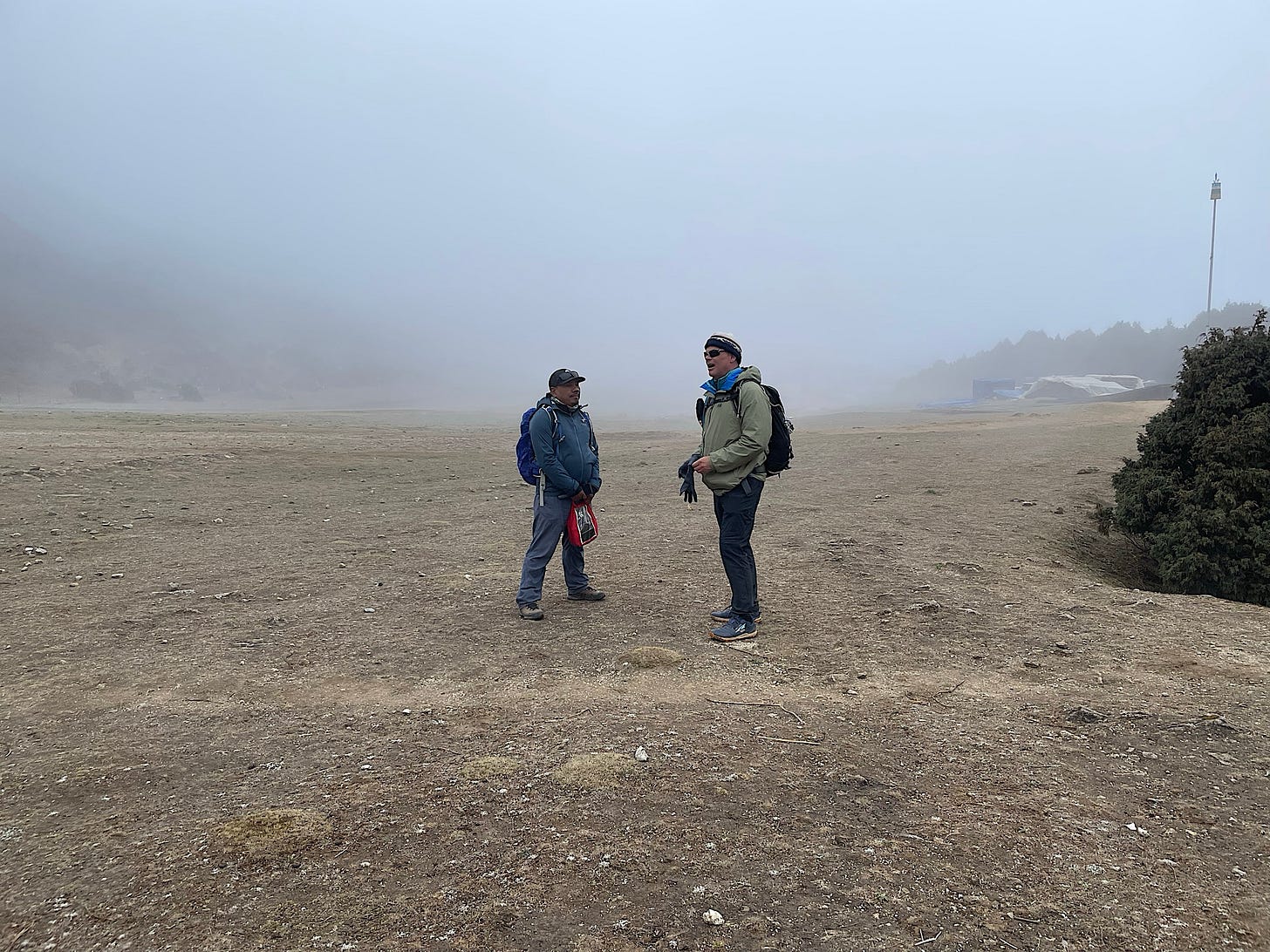 We walked past an old Russian airstrip. I imagine it would be hard to land in this fog….