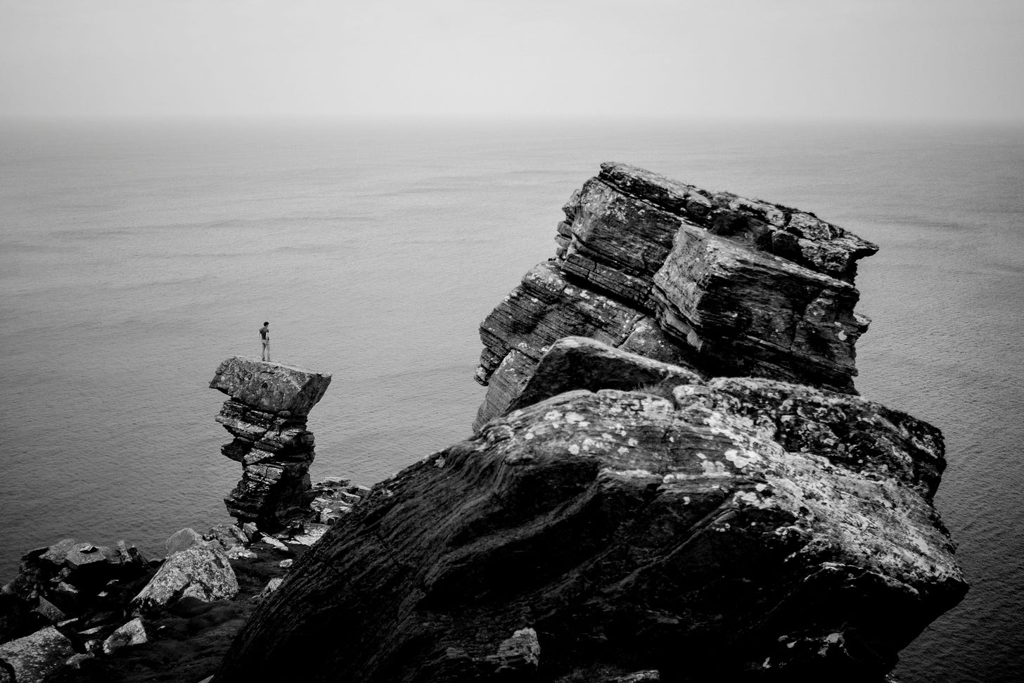 Man on cliff