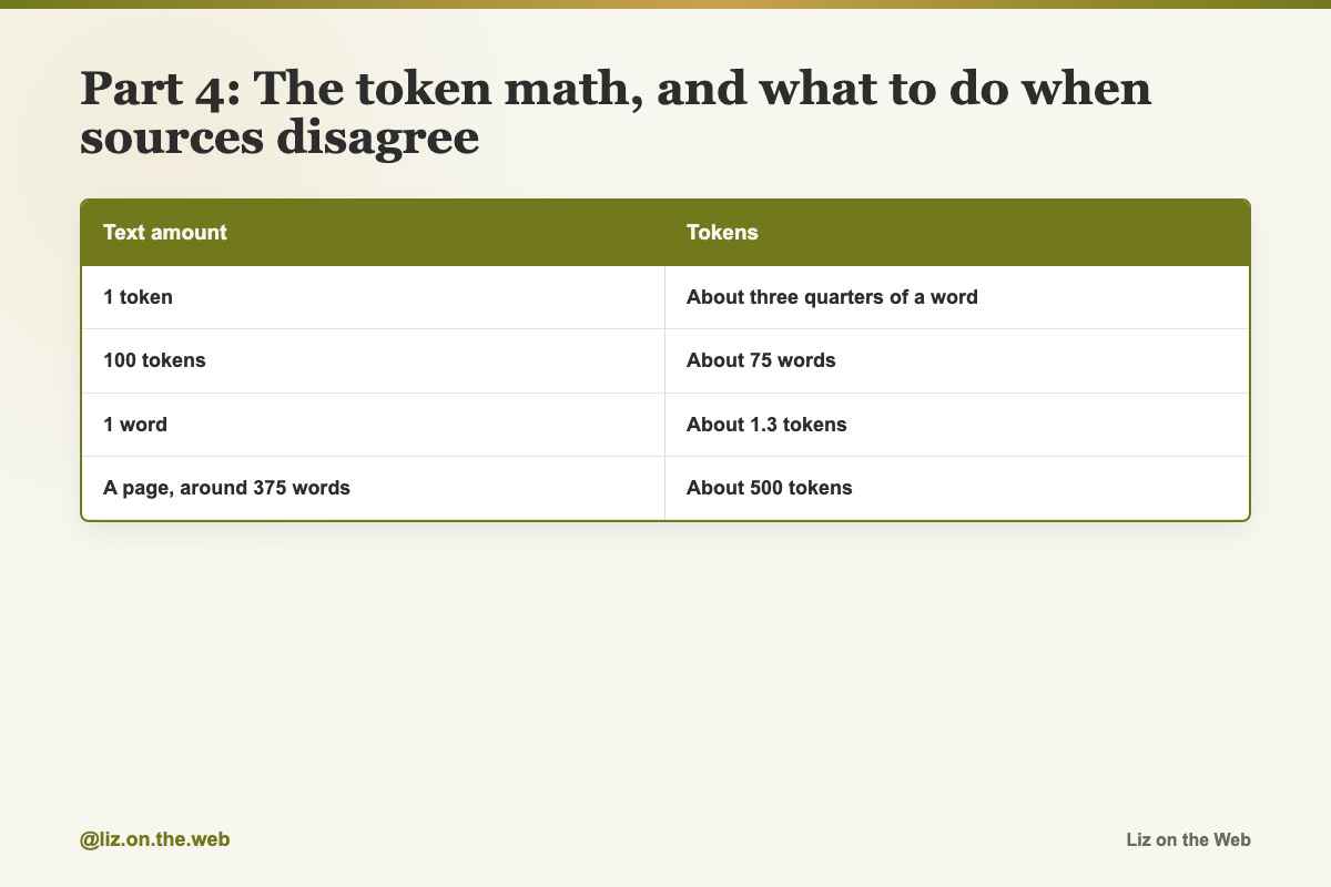 Part 4: The token math, and what to do when sources disagree Part 4: The token math, and what to do when sources disagree