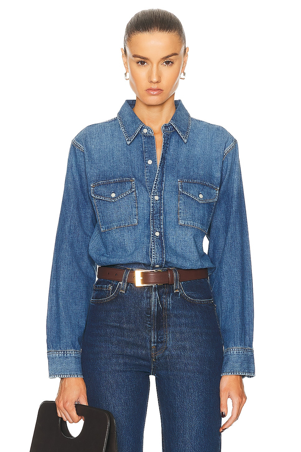 Image 1 of Citizens of Humanity Shay Denim Bodysuit in Strudel