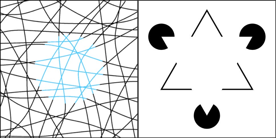 Perception as prediction in optical illusions: transparency effect and Kanizsa's triangle.