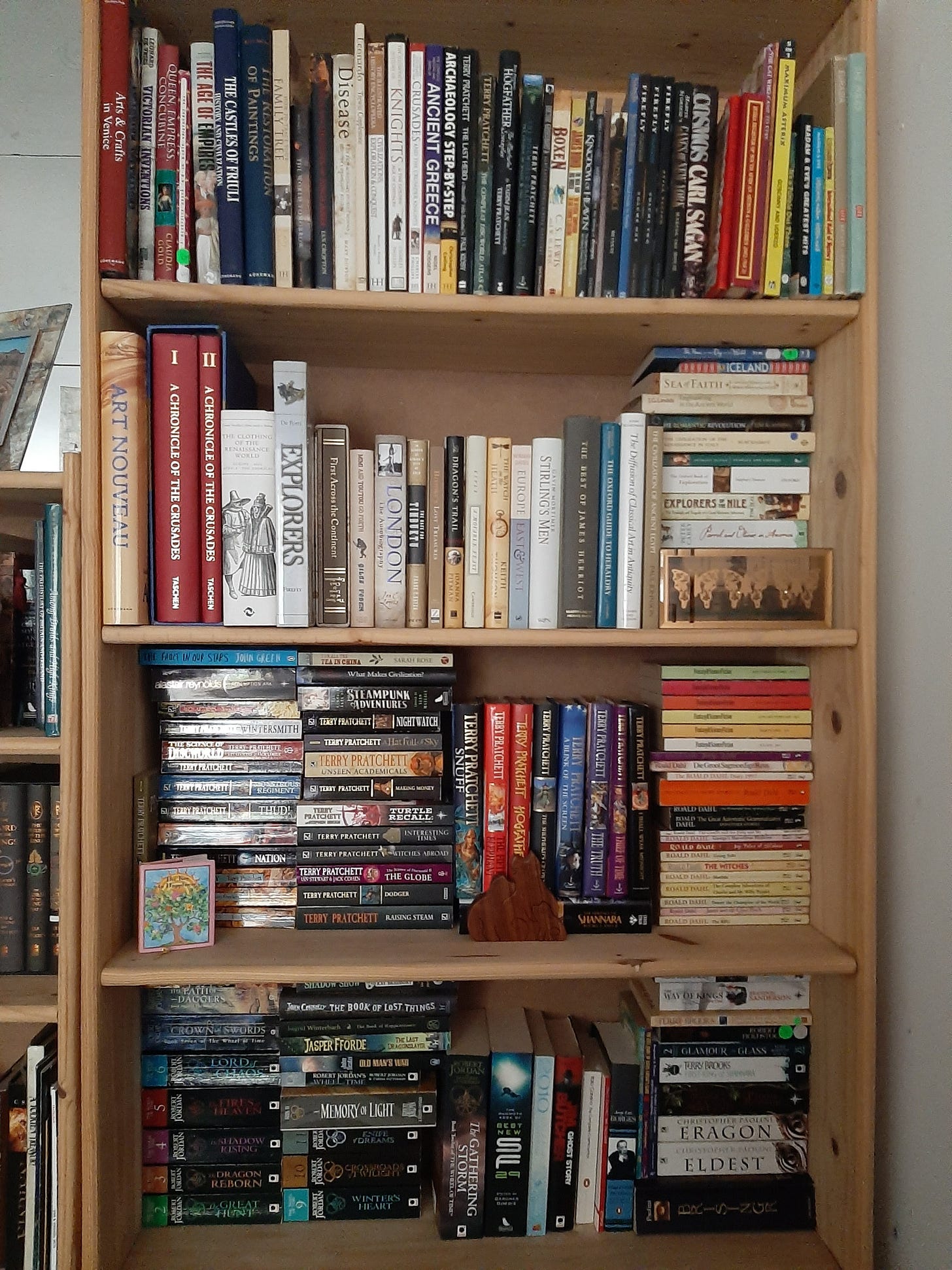 Bookshelf with books