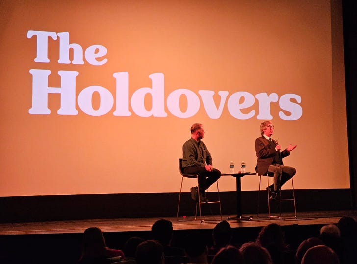 The author (right) and Payne (left) onstage at the Somerville.
