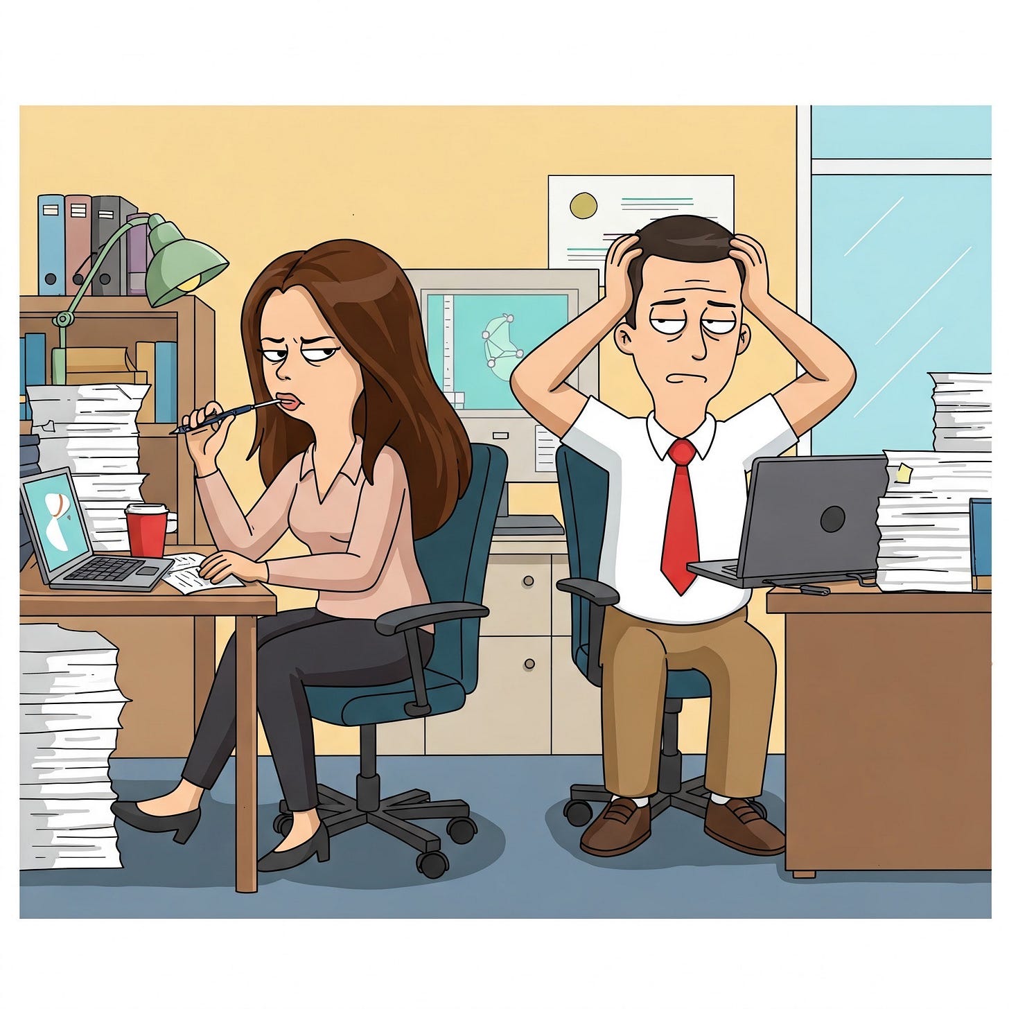 Two team members feeling the pressure