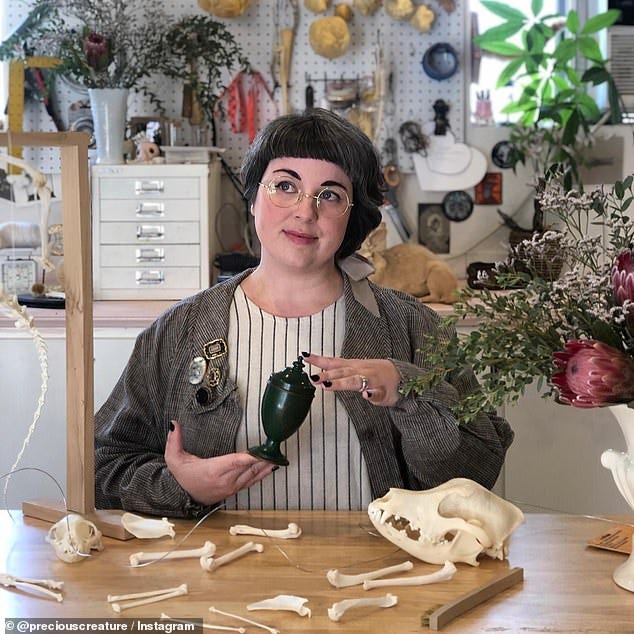 Speaking exclusively to the DailyMail.com, Kane, 35, owner of Precious Taxidermy in Redlands, California, shares some of her most intricate and astonishing creations Speaking exclusively to the DailyMail.com, Kane, 35, owner of Precious Taxidermy in Redlands, California, shares some of her most intricate and astonishing creations