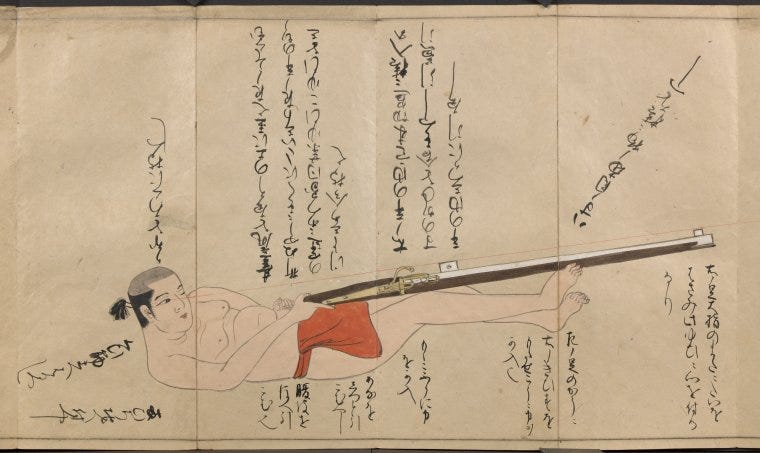 Image from the Inatomi Gun Manual, 1595 (1612?). Courtesy New York Public Library. Image from the Inatomi Gun Manual, 1595 (1612?). Courtesy New York Public Library.