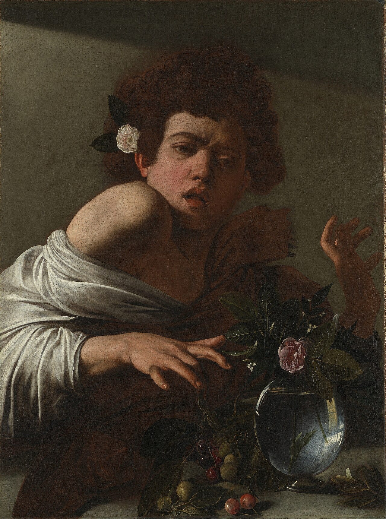 Boy yelping open mouth