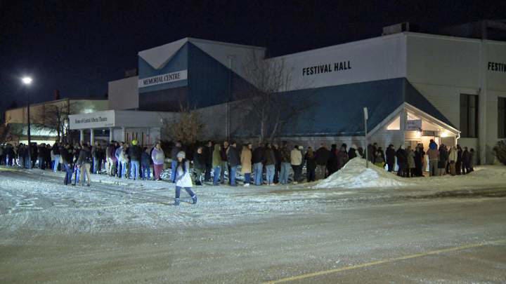 While none of the organizers would do an interview with the media during Wednesday evening's event, some of those in attendence claim people waited in line for 2 to 3 hours to sign a petition calling for a referendum on Alberta's separation from Canada.