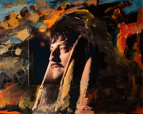 A gallery consisting of Khôra & Mas Aya's Primordial Mind album, and slow lit, vaguely psychedelic photos of the two artists.