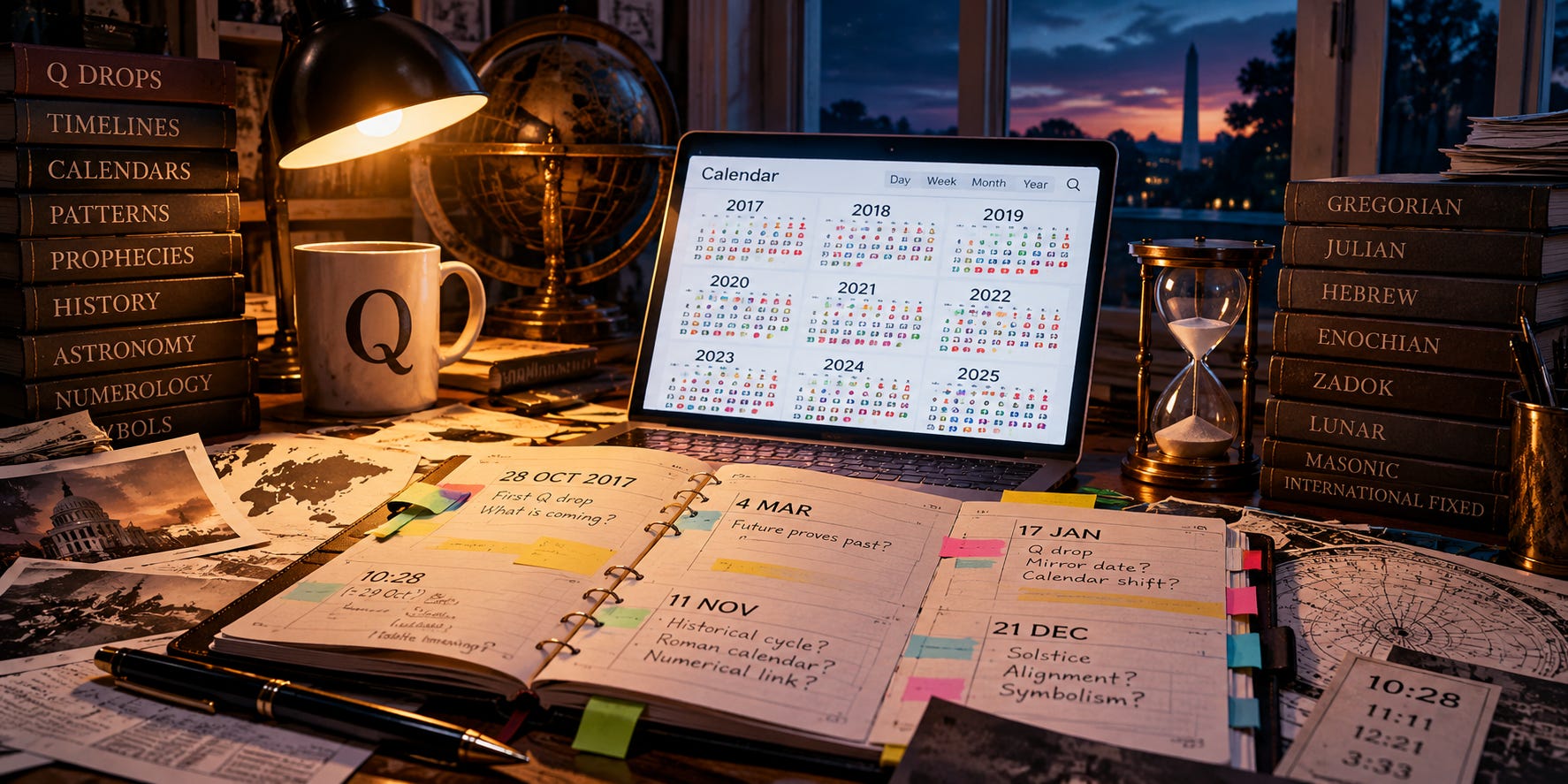 A “pequliar” calendar covering nine years of Q
