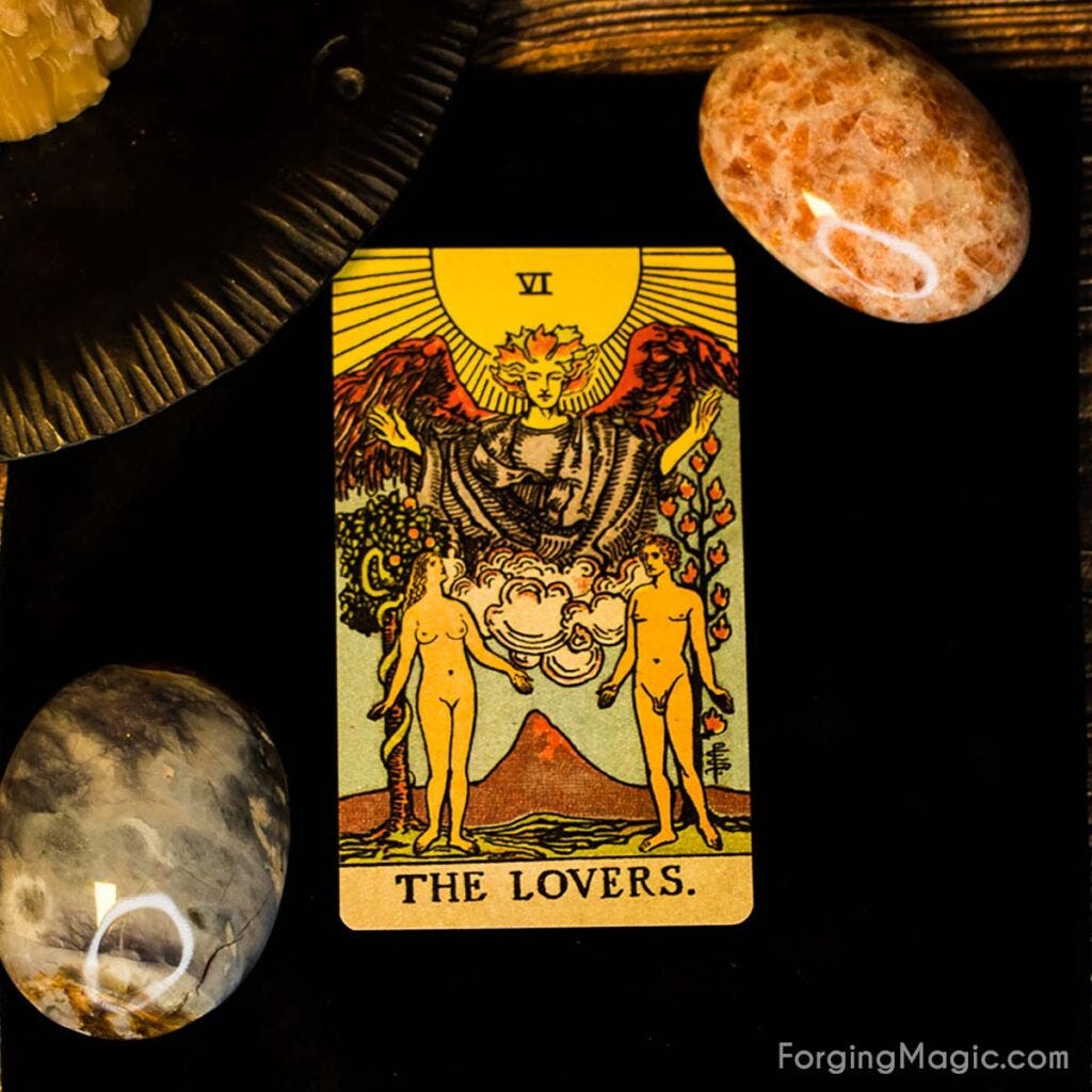 Rider Waite-Smith Lovers Tarot Card