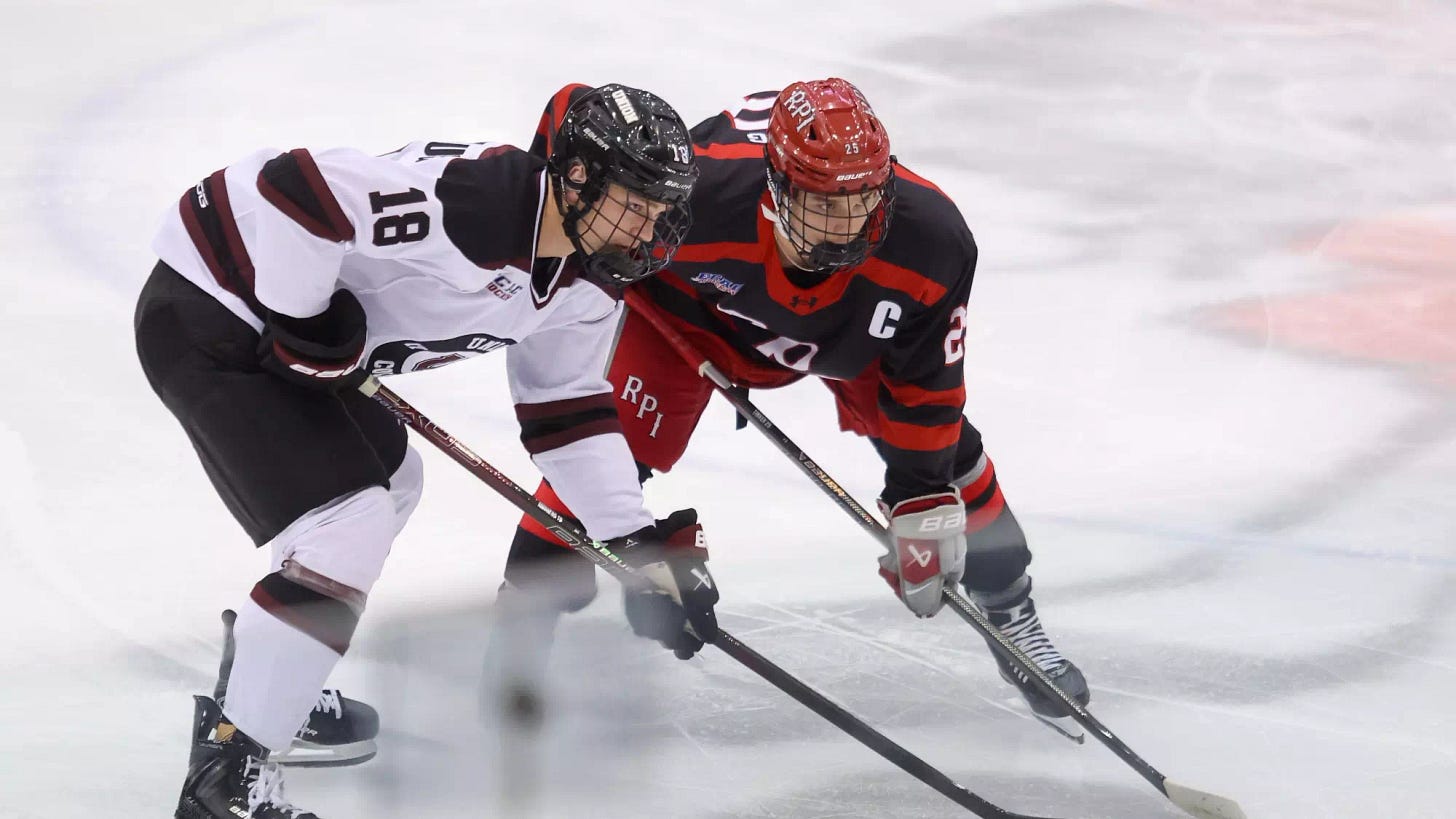 Dovar Tinling of the RPI Men's Hockey team in action versus Union on Saturday November 1 2025 in Troy New York. Dovar Tinling of the RPI Men's Hockey team in action versus Union on Saturday November 1 2025 in Troy New York.