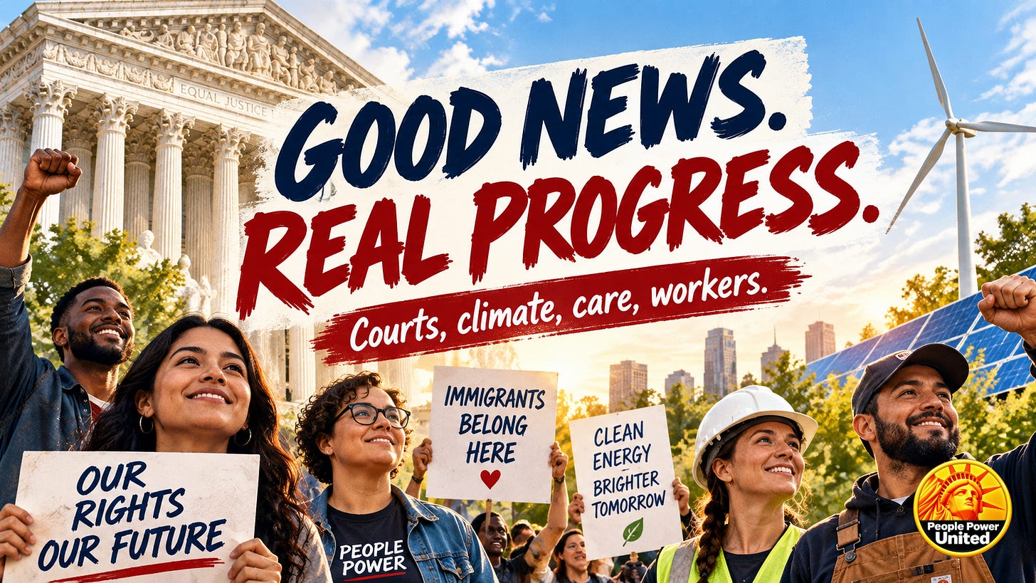 Resist & Rising: Good News for October 10, 2026. Courts protect voters and free speech, workers secure major contracts, and communities win climate protections. Good news from the resistance. Resist & Rising: Good News for October 10, 2026. Courts protect voters and free speech, workers secure major contracts, and communities win climate protections. Good news from the resistance.