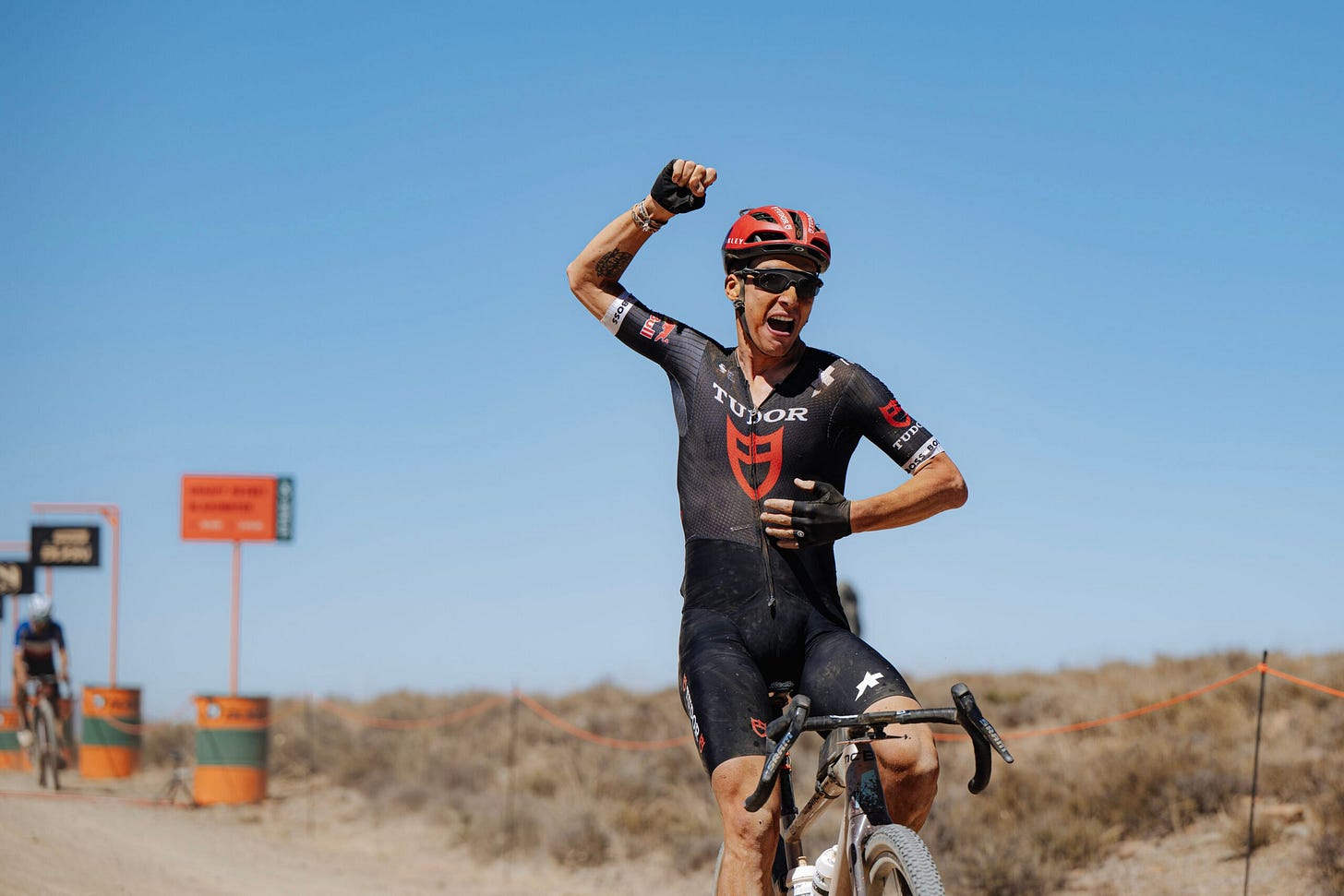 Simon Pellaud lights the fire at Nedbank Gravel Burn, winning Stage 3