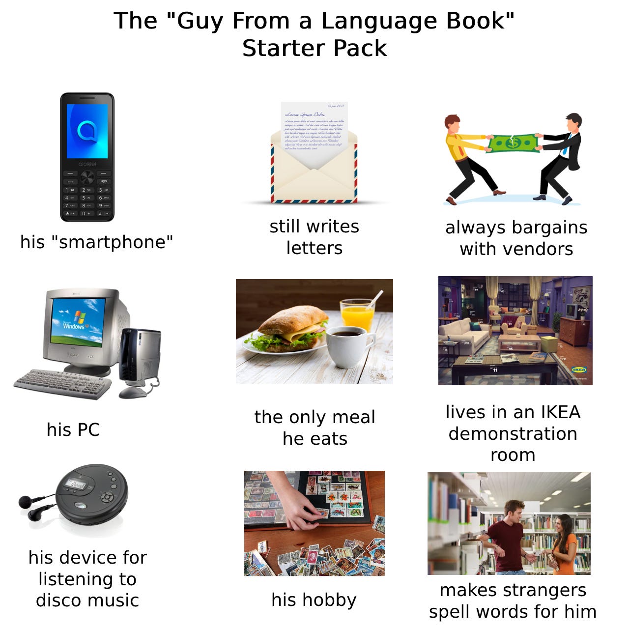 The "Guy From a Language Book" Starter Pack : Second Language Strategies