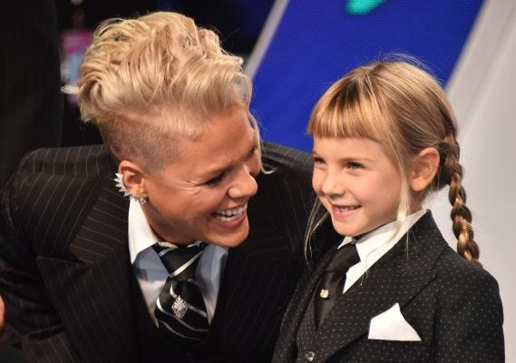 pink with daughter at vmas pink with daughter at vmas