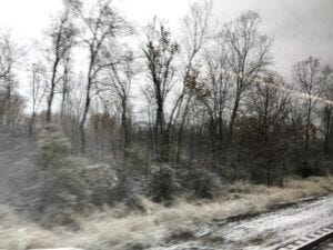 snow-covered tracks