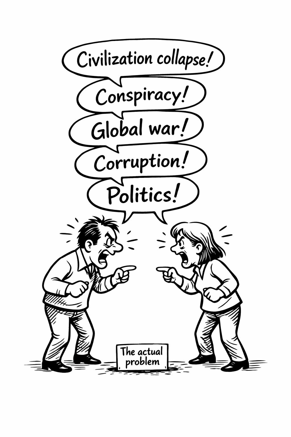 Humans arguing over the end of the world Humans arguing over the end of the world