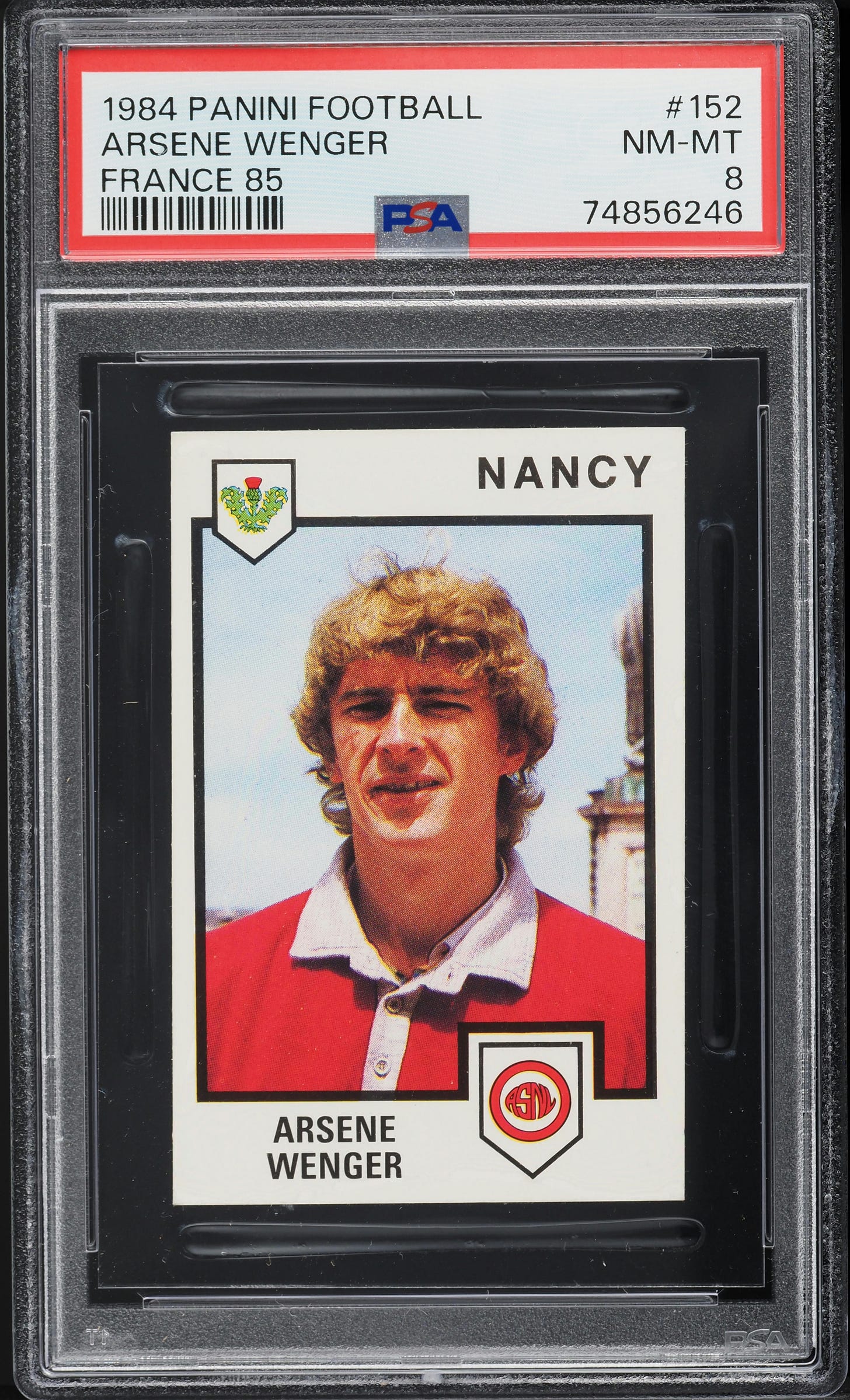 1984 Panini Football France 85 Arsene Wenger ROOKIE #152 PSA 8 NM-MT - Front