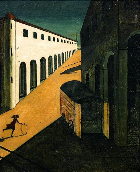 Mystery and Melancholy of a Street, 1914 - Giorgio de Chirico - WikiArt.org