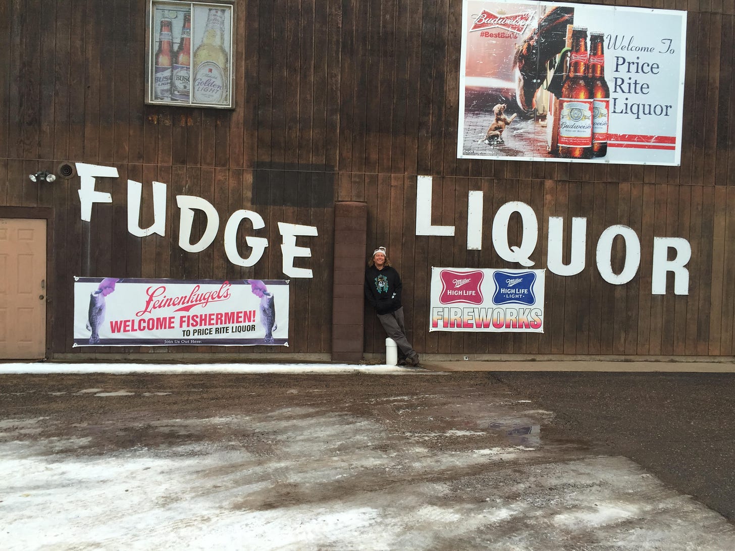 Hayward Wisconsin Fudge Liquor Sign