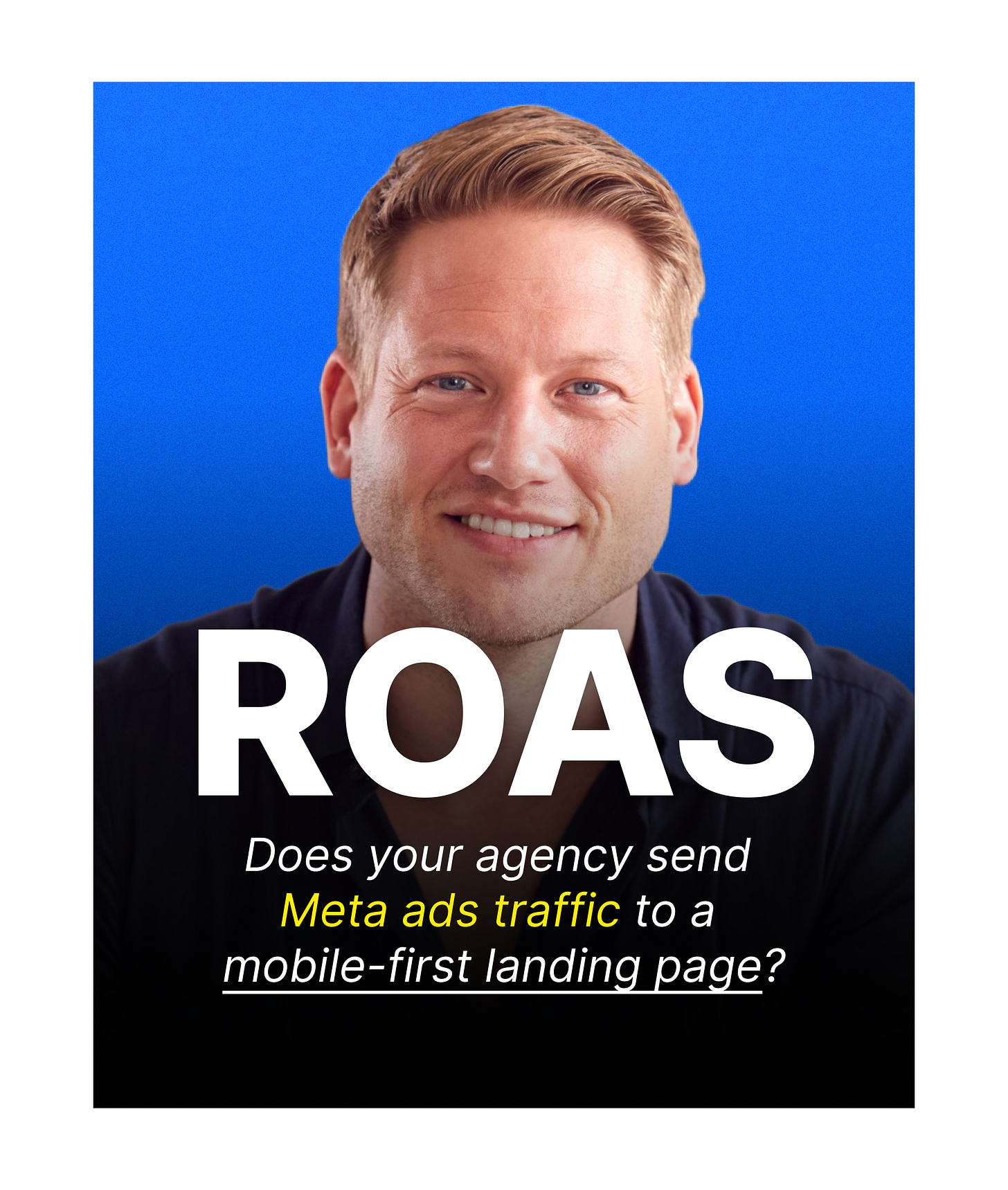 Targeting based on use case: This ad puts a KPI front and centre that anyone who runs ads knows by heart - the return on ad spend. The sub-headline further clarifies the use case, as well as the intended target audience.
