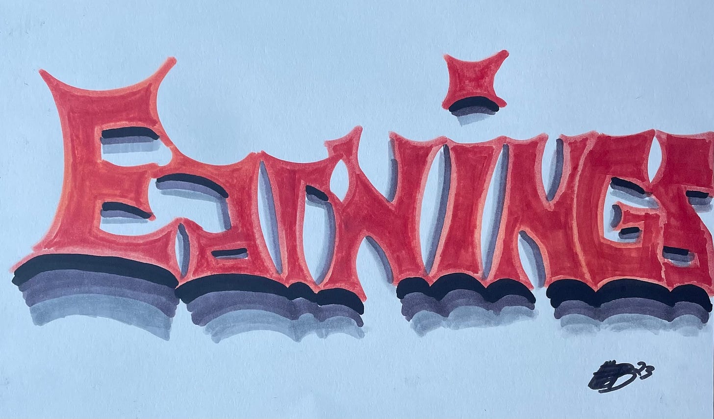 ‘Earnings’ graffiti