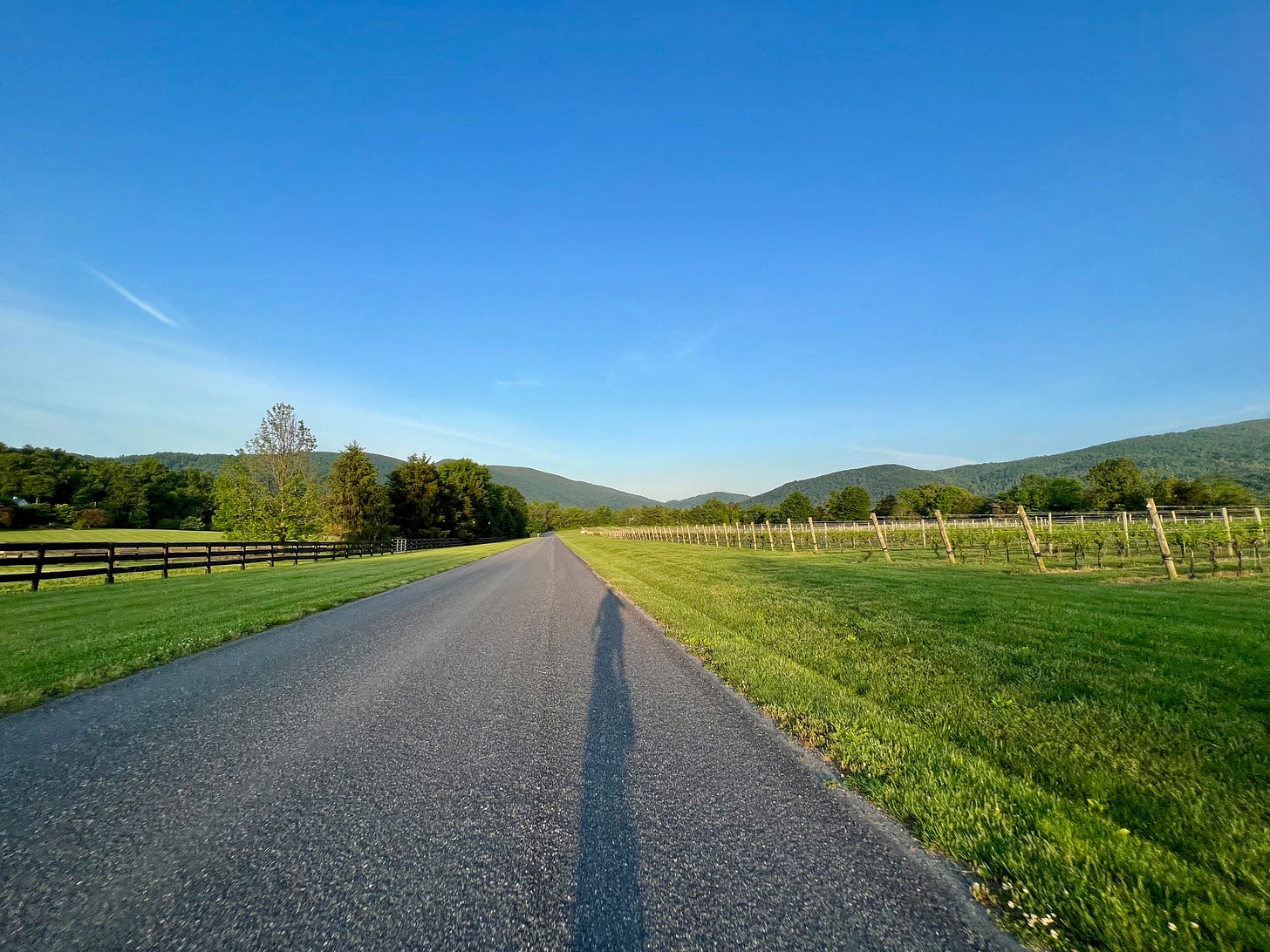 solo paved road and mountains
