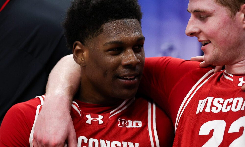 Wisconsin Badgers forward AJ Storr and Steven Crowl